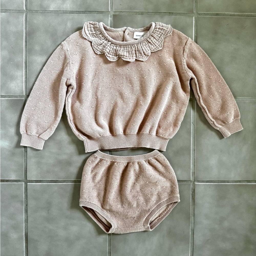 Quincy Mae Taupe Knit Set